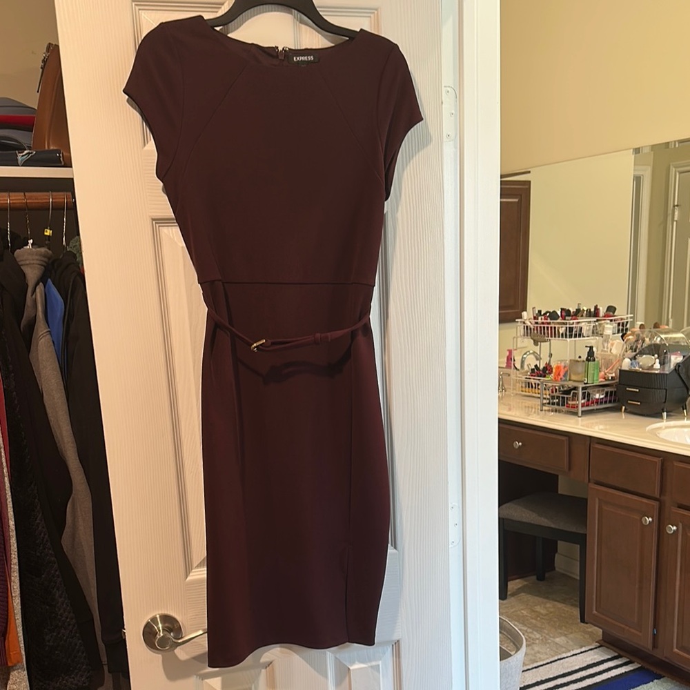 Elegant Burgundy Dress
